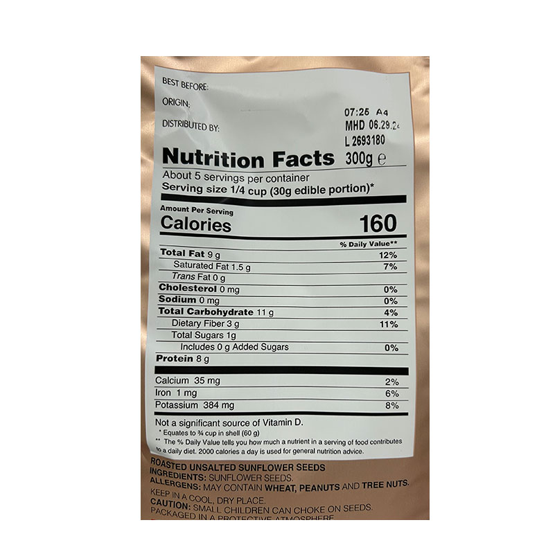 Tadim Roasted Unsalted Sunflower Seeds (Tokhmeh Aftabgardan) 10.5 OZ